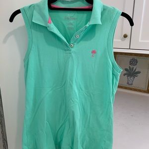 Lilly Pulitzer green sleeveless polo